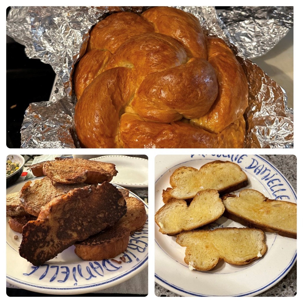 Danielle's homemade challah made while taking Sam's challah making course.