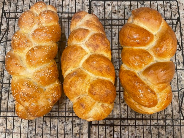 sesame and plain challah