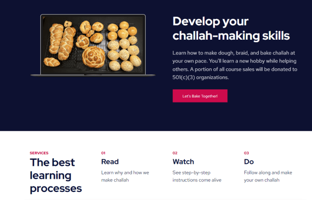 Interface of Knead.Bake.Learn.